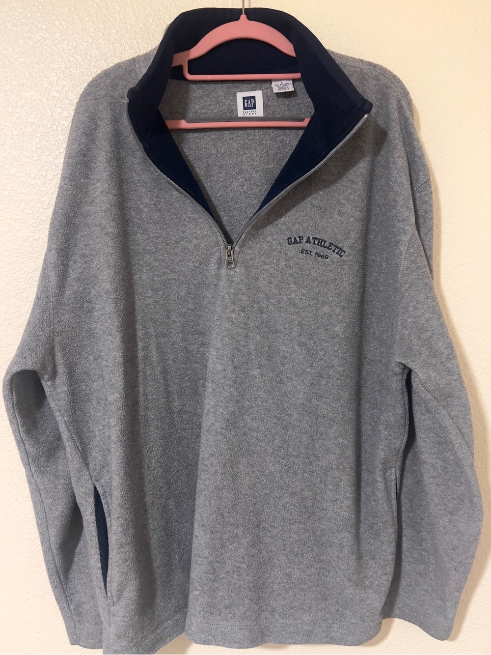 Vintage 2000 GAP Quarter-Zip Fleece Pullover Gray Menās L Y2K